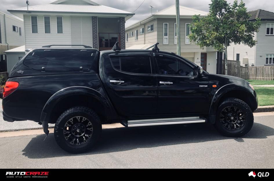 MITSUBISHI TRITON VAPOR BLACK MACHINED WITH DARK TINT